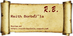 Reith Borbála névjegykártya